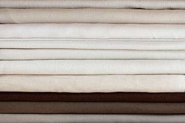 cotton fabrics in rolls, natural linen colors,   fabric manufactory or shop for curtains and home...