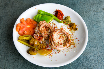 Traditional Turkish Food Kokorec. izmir kokorec.