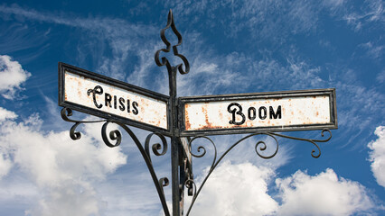 Street Sign Boom versus Crisis