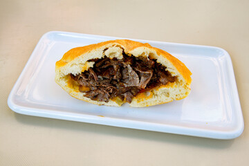 Meat Chicken Doner, between bread (Turkish Name : ekmek arasi doner, doner, Turk kebabi)