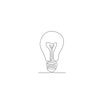 Light bulb line art icon design illustration