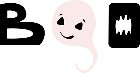 Boo! with flying ghost