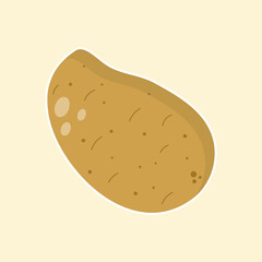 Potato in flat cartoon style. Vector illustration concept