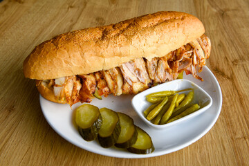 Meat Chicken Doner, between bread (Turkish Name : ekmek arasi doner, doner, Turk kebabi)