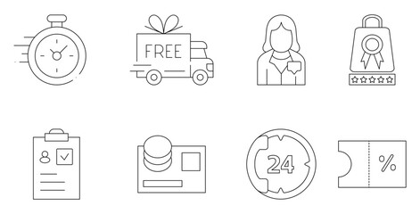 Online Shop Icons Set. Stock Vector