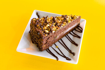 Turkish Dessert Sobiyet  Baklava, mussels baklava and classic baklava with Pistachio . Cevizli, Fistikli Baklava, top view.