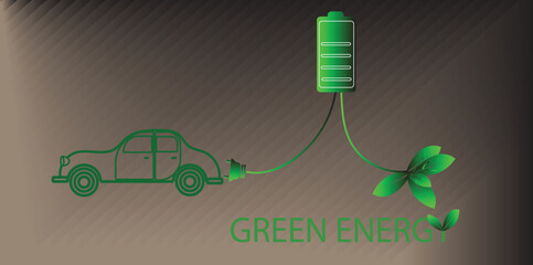 2d illustration green energy future
