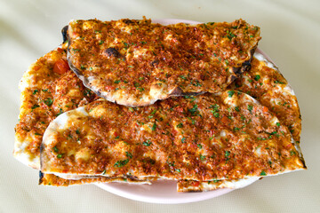 Turkish foods ; Turkish pizza -Lahmacun