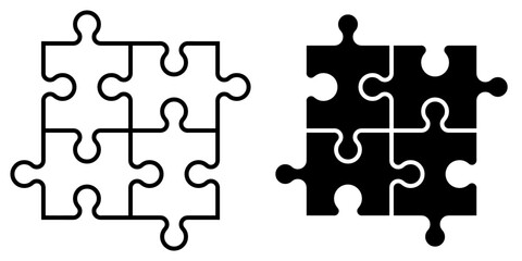 ofvs62 OutlineFilledVectorSign ofvs - puzzle vector icon . isolated transparent . solution / challenge / game / puzzle pieces sign . black outline and filled version . AI 10 / EPS 10 . g11371