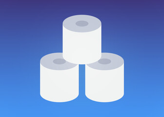 Paper roll of toilet paper and healthy paper roll concept flat vector illustration.