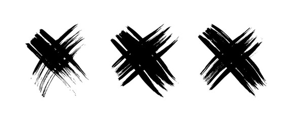 Black Hand drawn cross symbol