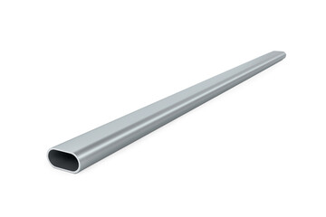 Single oval steel tube isolated on white background - 3d illustration