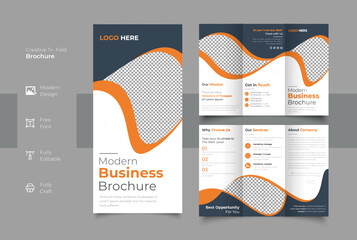 Corporate editable Trifold brochure template with a4 size vector illustration format
