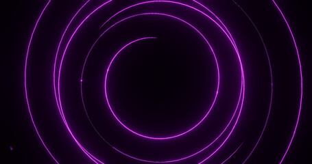 Render with purple glowing circles on black