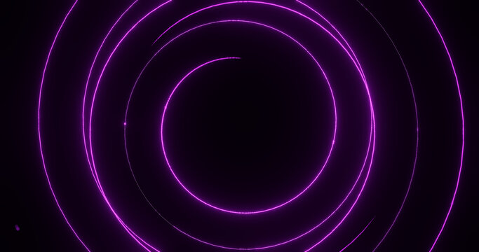 Render with purple glowing circles on black