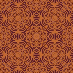 Seamless pattern flower with mandala, vintage decorative elements, vintage decorative elements illustration, Ethnic mandala with colorful tribal ornaments