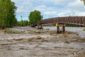 Sheep River in Flood, Okotoks