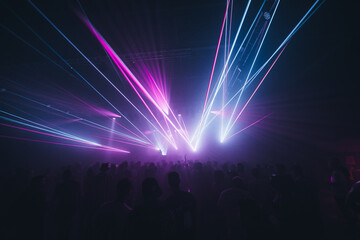 Show laser electronic music party - obrazy, fototapety, plakaty
