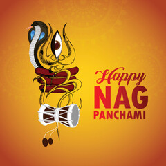 Illustration of nag panchami celebration background