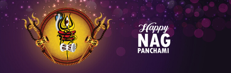 Illustration of nag panchami celebration background - obrazy, fototapety, plakaty