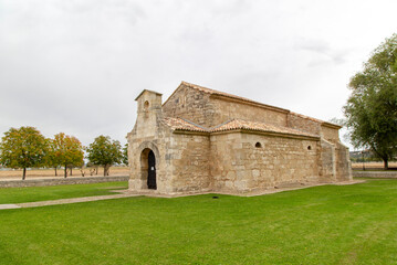 Fototapeta na wymiar Iglesia visigoda de San Juan de Baños (siglo VII). Baños de Cerrato, Palencia, España.