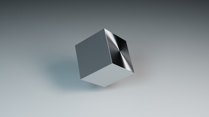 3D Render Metal Cube Background