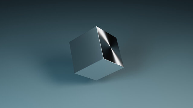 3D Render Metal Cube Background
