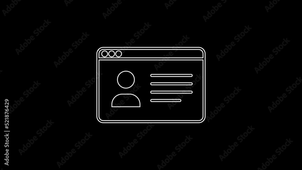 Canvas Prints white line online class icon isolated on black background. online education concept. 4k video motion