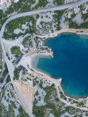 Scenic view to Karlobag small town on Adriatic sea in Croatia