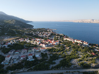 Fototapeta na wymiar Scenic view to Karlobag small town on Adriatic sea in Croatia