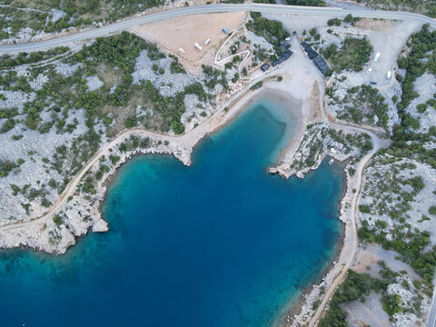 Scenic view to Karlobag small town on Adriatic sea in Croatia