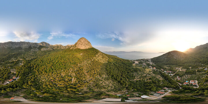 Scenic view to Karlobag small town on Adriatic sea in Croatia