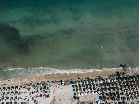 Adriatic Sea Coastline Top View Near Orikum, Albania