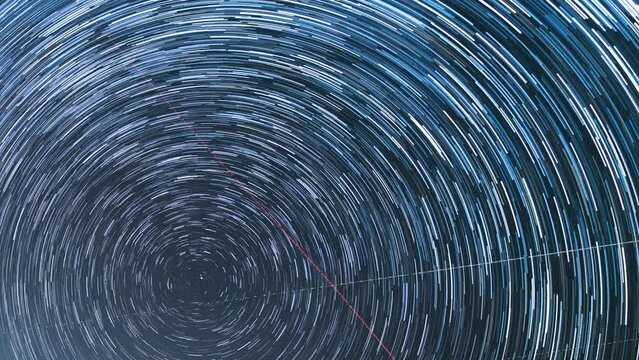 Star Trails Over Polaris and Draconids Meteor Shower California USA Astrophotography Time Lapse