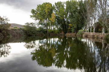 the renaissance pond of Munébrega, Calatayud Region, province of Zaragoza, Aragon, Spain