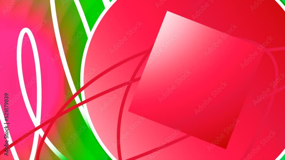 Aufkleber colorful pen strokes and geometric figures disappear on a gradient background. motion. randomly writ