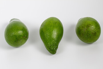 isolated avocados on a white background