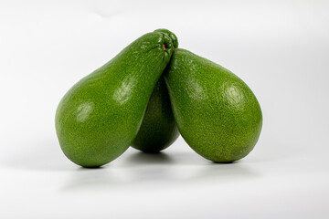 isolated avocados on a white background