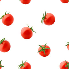 Tomato isolated on white background, SEAMLESS, PATTERN