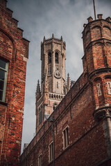 Tower in the city of Brugge, Belgium