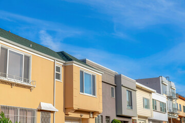 Complex houses exterior with different structures in San Francisco, California