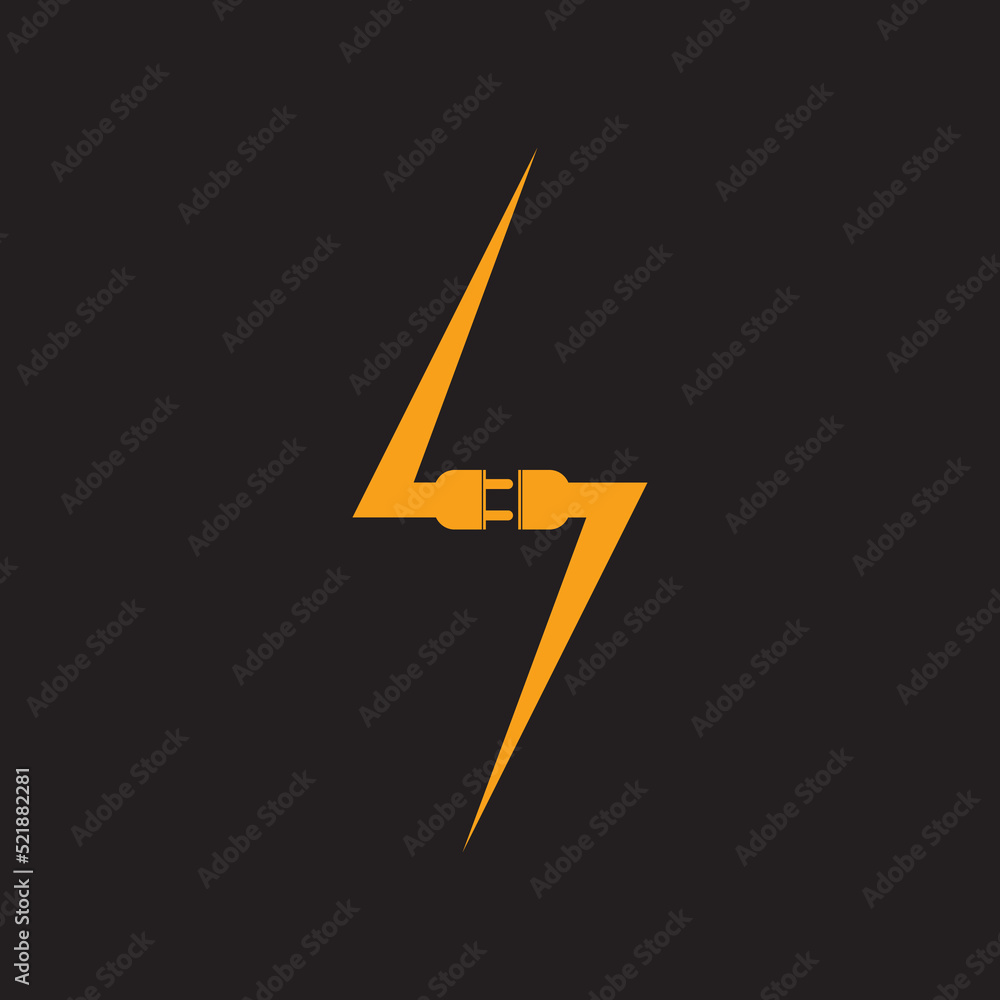 Sticker electrical plug logo