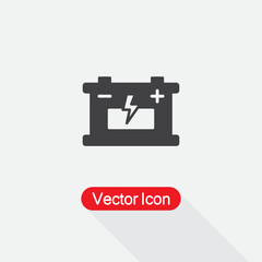 Car Battery Icon, Linear Industrial Battery Logo Vector Illustration Eps10