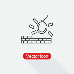 Demolition linear Icon, Outline Demolition Logo Vector Illustration Eps10