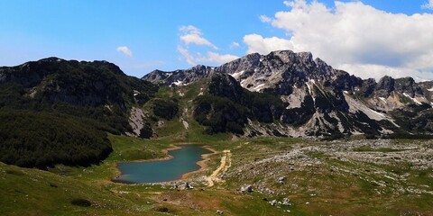 landscape with lake and mountains