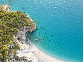 Mylos beach, Lefkada - Greece. Aerial view