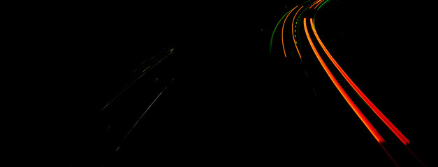 lights of cars with night. long exposure