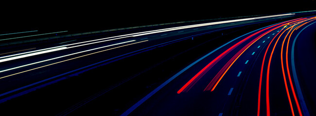 lights of cars with night. long exposure
