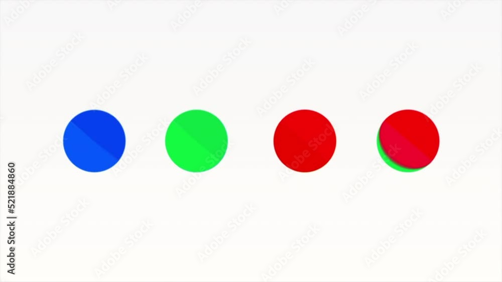 Poster white background. motion.bright circles change color very quickly in animation.