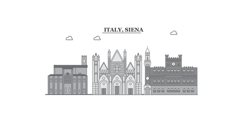 Fototapeta premium Italy, Siena city skyline isolated vector illustration, icons